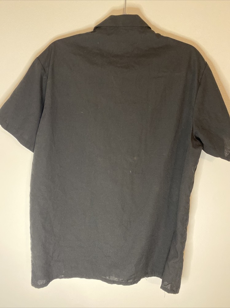 PINNACLE HD SOLID BLACK MEDIUM 8 BUTTON COTTON BLEND CHEFS COOK UNIFORM COAT