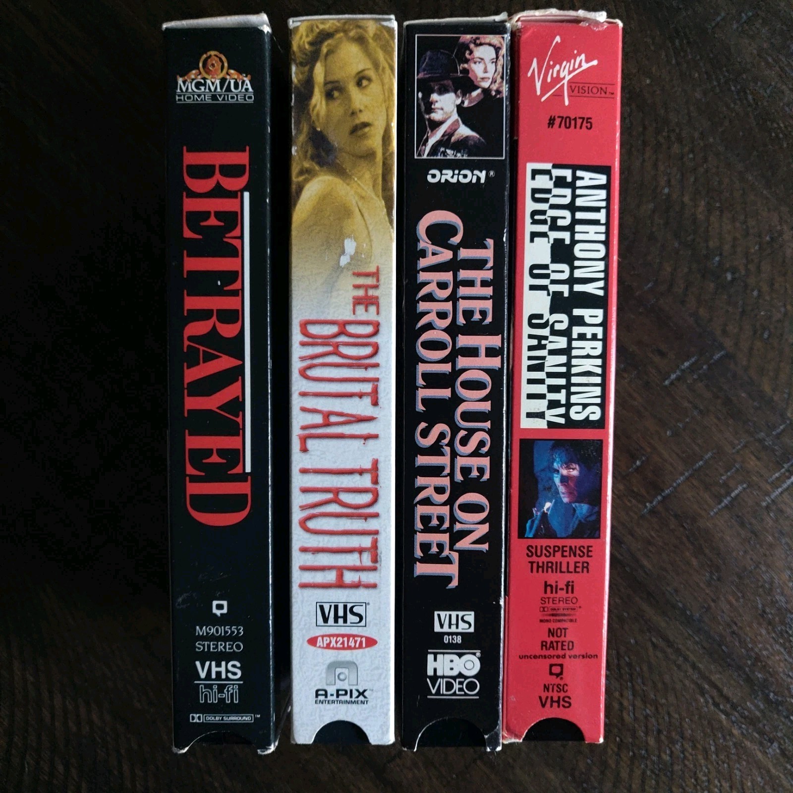 4 VHS Lot/Bundle Edge of Sanity Anthony Perkins Brutal Truth Betrayed Carroll