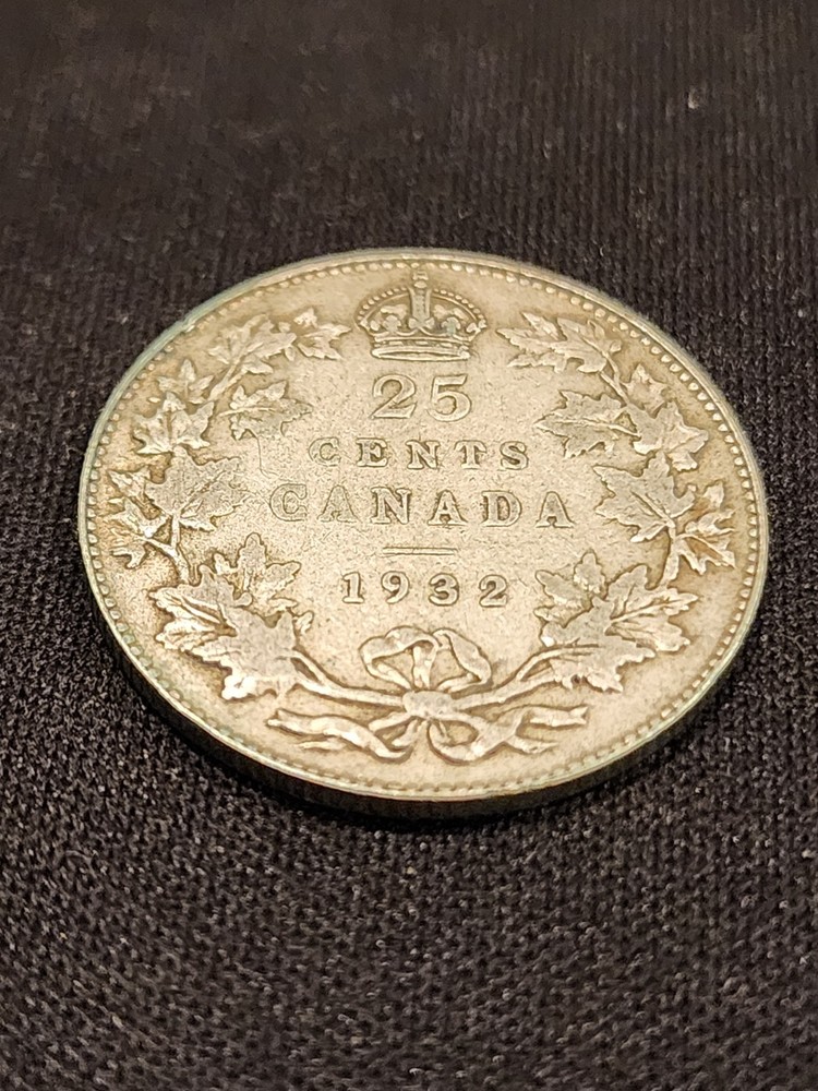 1932 Canada 25 Cents Silver Coin
