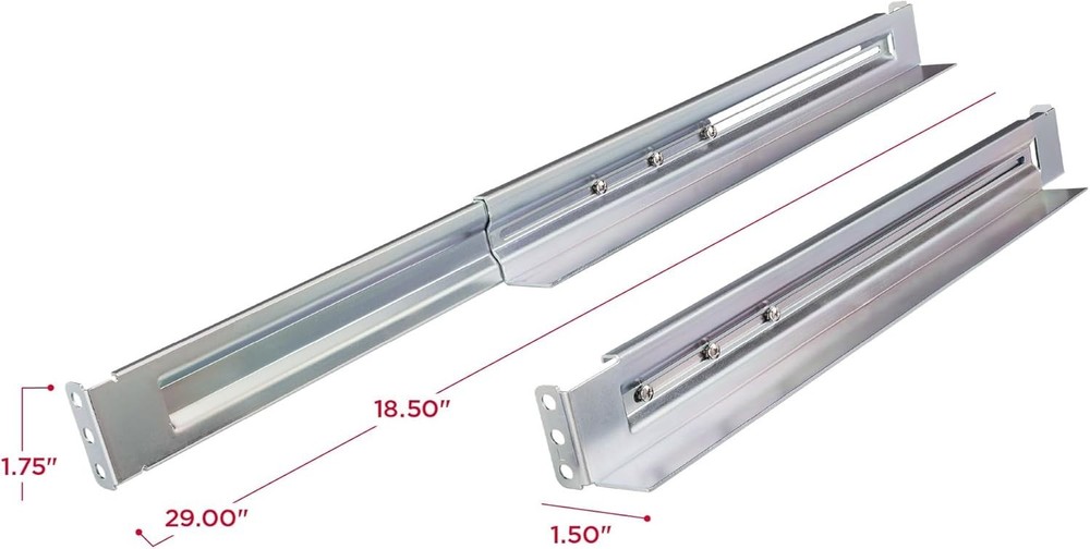 4-Post Universal Rack Mount Rail Kit, Silver