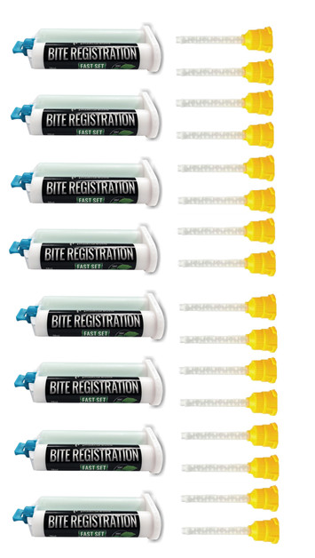 Dental Bite Registration – Fast Set, 8 Cartridges + 16 Tips