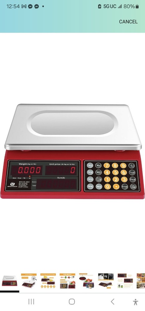 Bromech Price Computing Scale 66lb Digital Rechargeable Bcs-30-je21