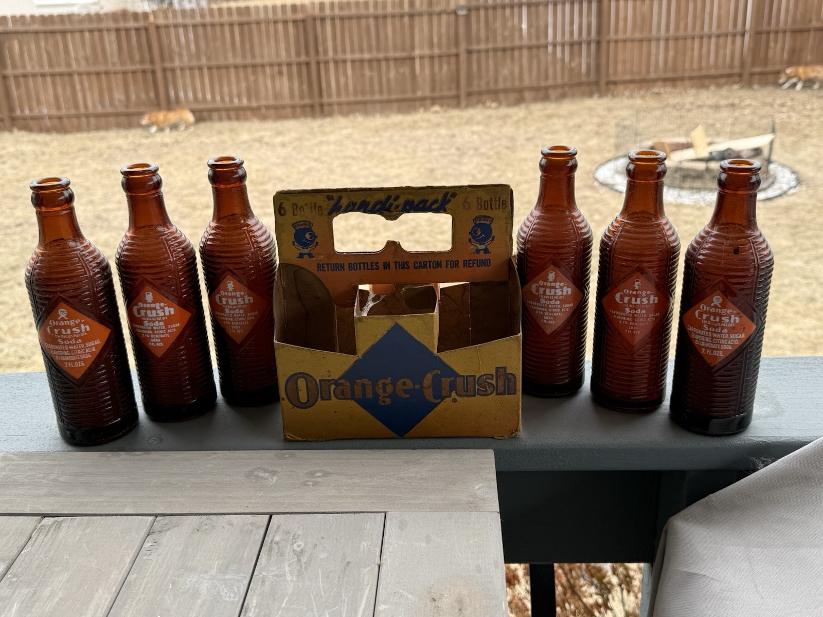Rare 1940’s Orange Crush Cardboard 6 Pack Handi-Pack W/ Bottles Clinton Iowa