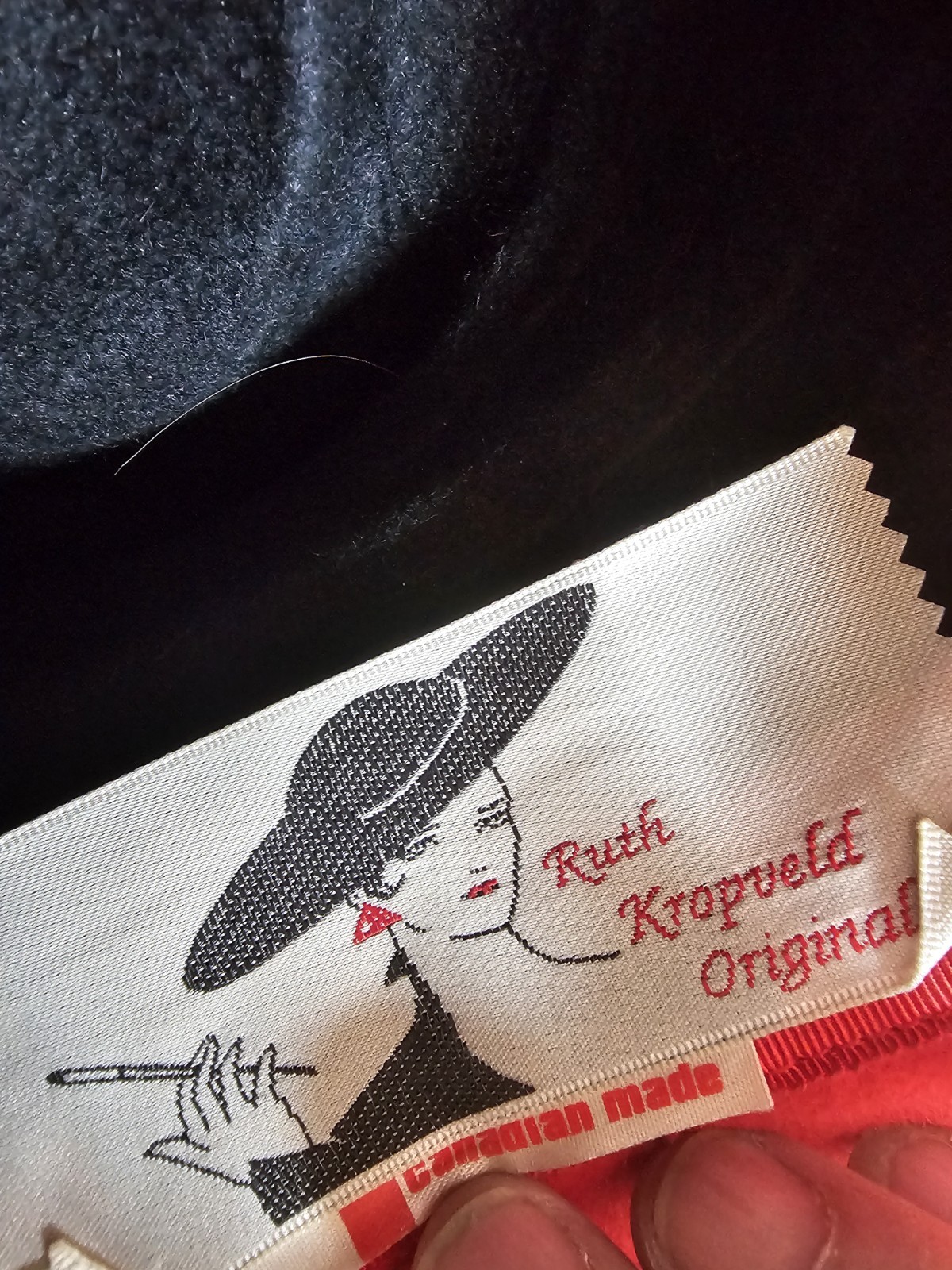 Vtg Chapeau Creations Ruth Kropveld Red Wool Hat NWT Beaded Red Hat Society Lady