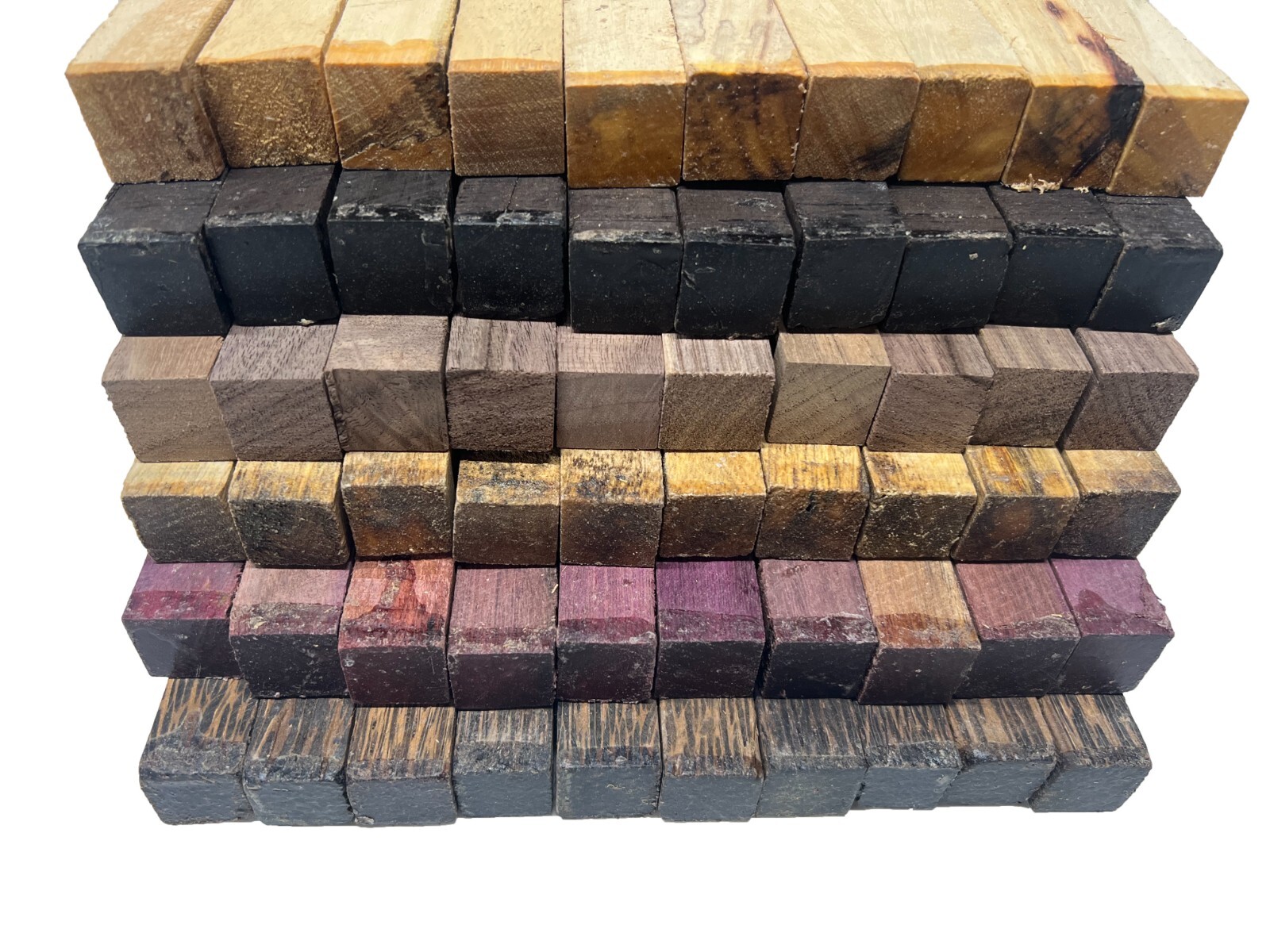 6 SPECIES, EXOTIC WOOD ZONE PACK OF 60 PEN BLANKS WOOD TURNING 3/4" X 3/4" X 6"