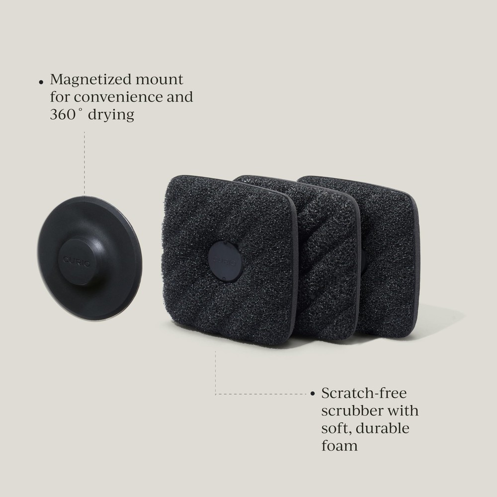 Ionic Non-Scratch Dish Sponges with Magnetized Holder, Odor Resistant Synthet...