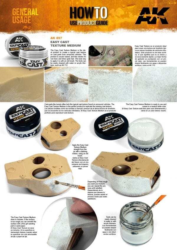 AK Interactive: EASY CAST - Texture Medium - Cast Iron Metal Effect - 130g