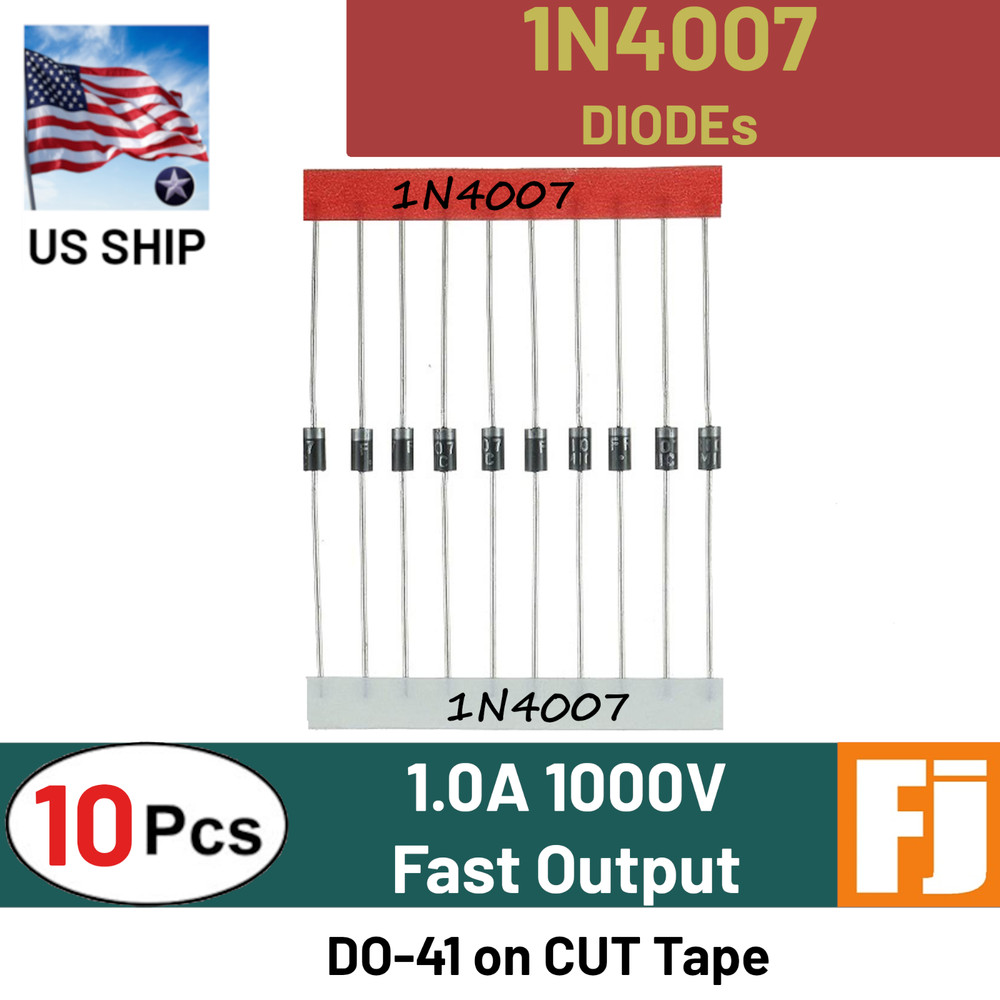 10 PCS 1N4007 Diode 1A 1000V Rectifier Diode DO-41 Fast IN4007 | US SHIP exp