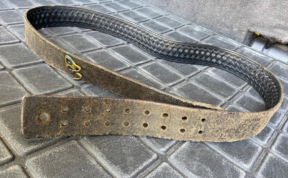 Black Leather Tooled Safariland Tactical Belt