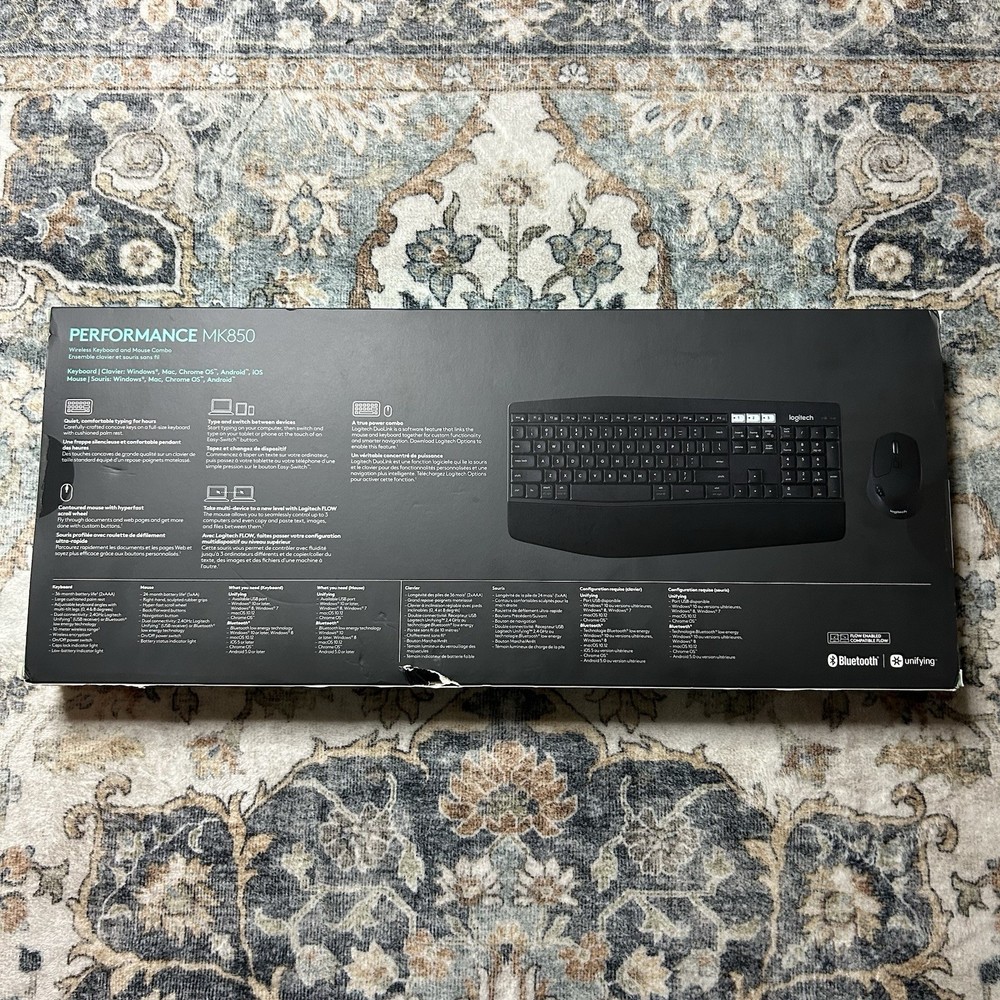 Logitech MK850 Performance Wireless Keyboard & Mouse Combo 920-008219 New Sealed