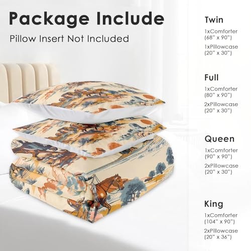 Comforter Set Size, Vintage Western Cowboy Soft 2 Pcs Twin Western Cowboy 2