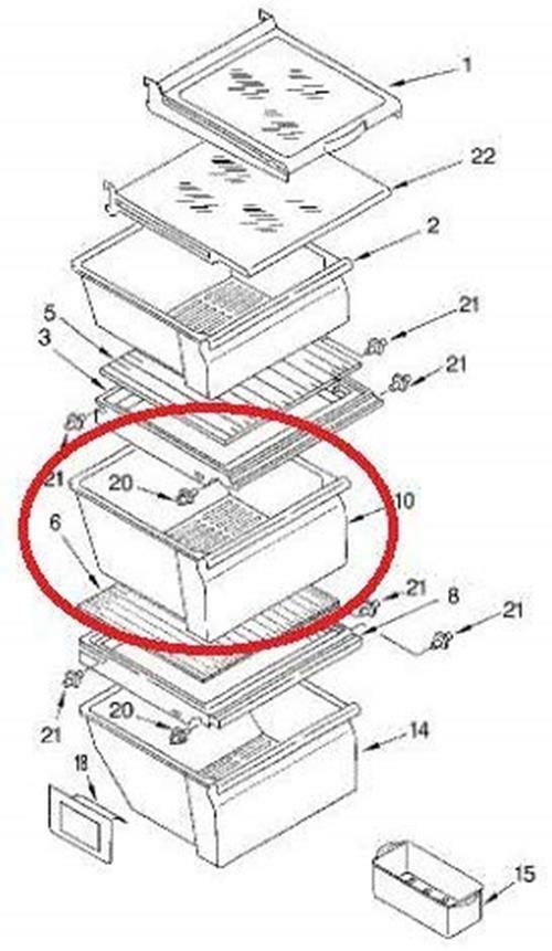 Upper Crisper Pan Compatible with Whirlpool Refrigerator WP2188656 2188656