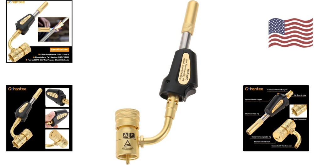 Multi-Purpose Propane Torch with 360° Rotation & Self-Ignition - Perfect for DIY