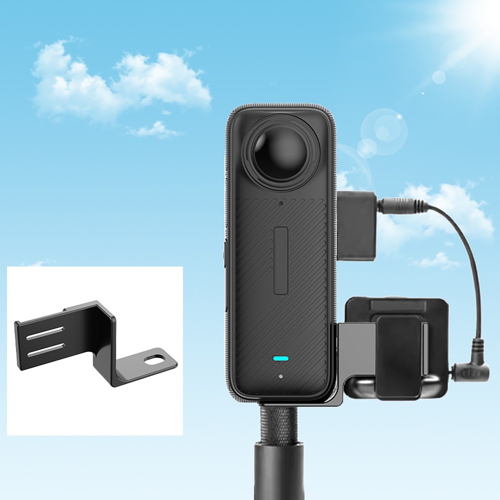 Black Microphone Expansion Mount Holder Base +Cable For Insta360 X4 Camera