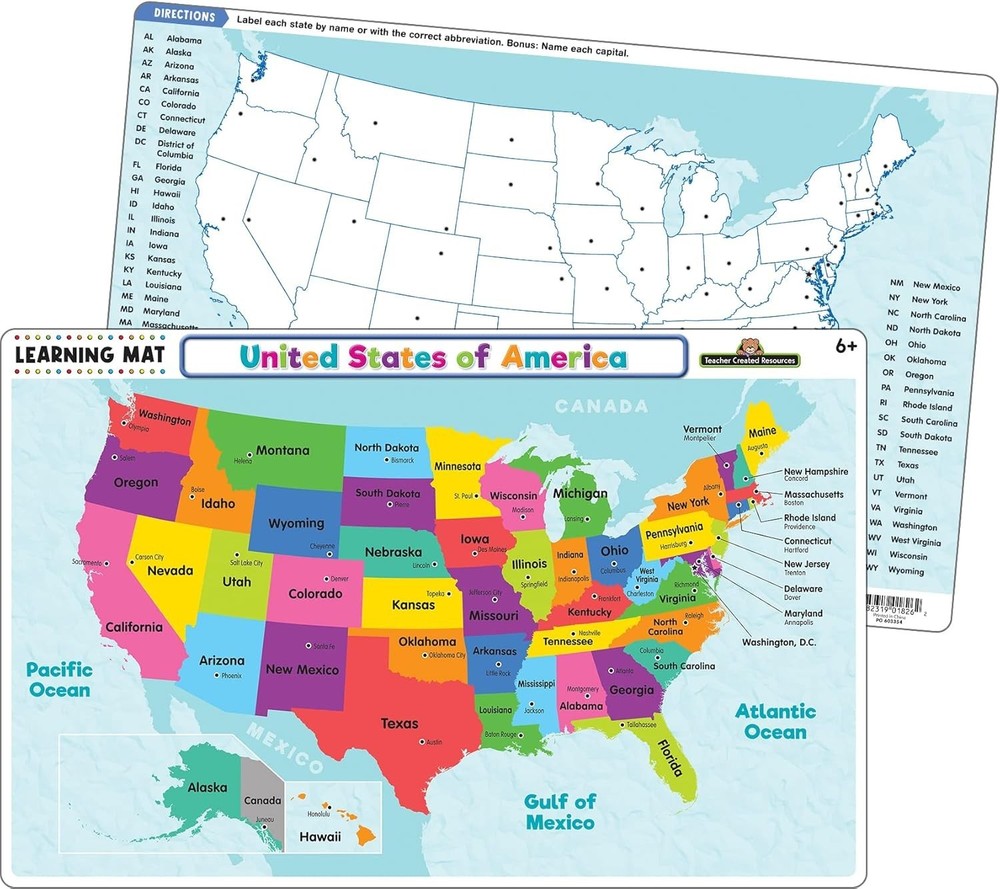 of America Map Learning Mat