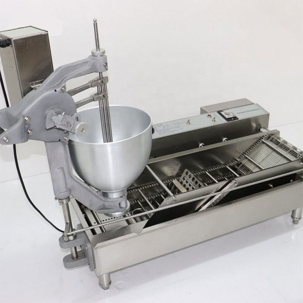 Double Row Automatic Donut Maker Making Machine With 3 Moulds Doughnut Fryer