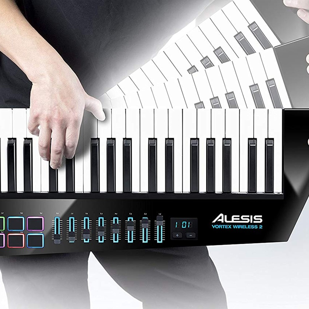 Alesis Vortex Wireless 2 - High-Performance USB MIDI Wireless Keytar Controll...