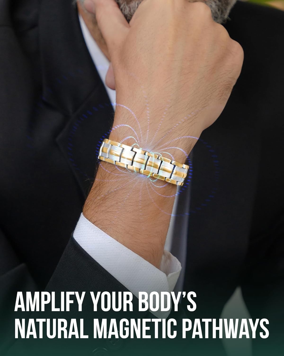 MagnetRX® Mens Bracelet Magnetic Healing Therapy Arthritis Pain Relief Bangle