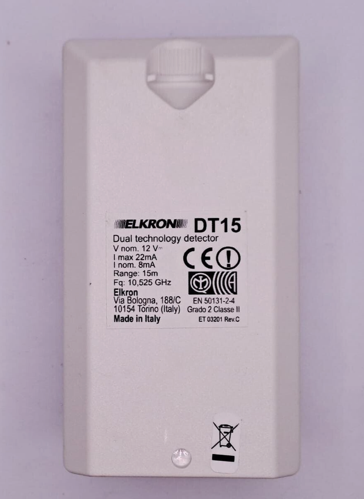 ELKRON DT15 DUAL TECHNOLOGY DETECTOR
