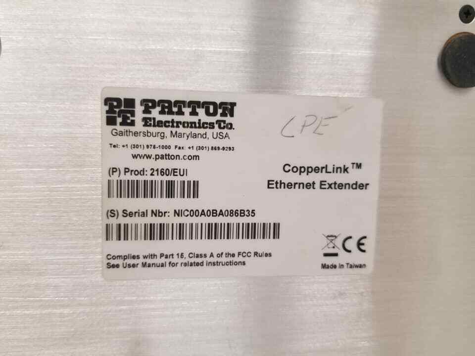 Good Used Patton Copperlink 2160 Long Range Ethernet Extender 2160/EUI