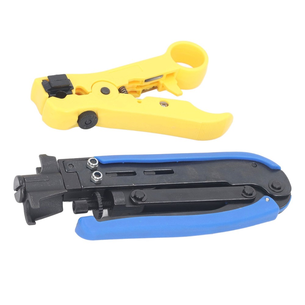 Coaxial Cable Crimping Pliers Combination Tool Adjustable Coax Stripper New
