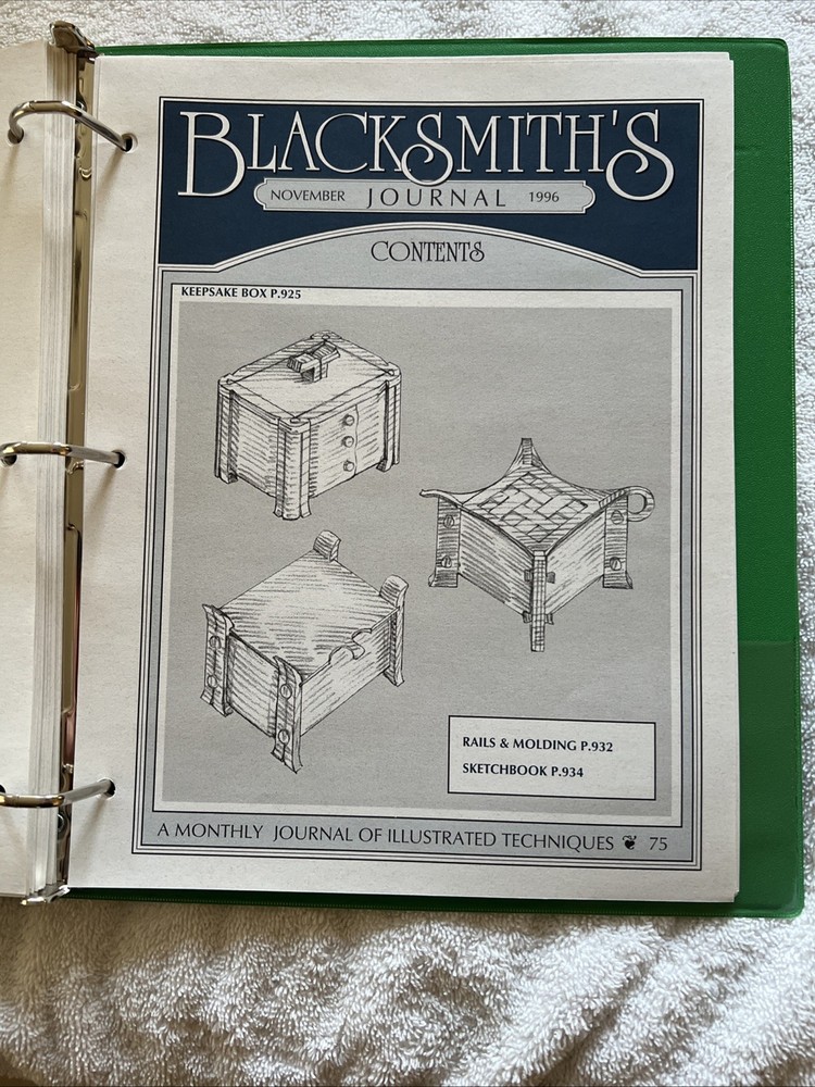 Blacksmith's Journal 1996 Complete Year Illustrated Techniques Set