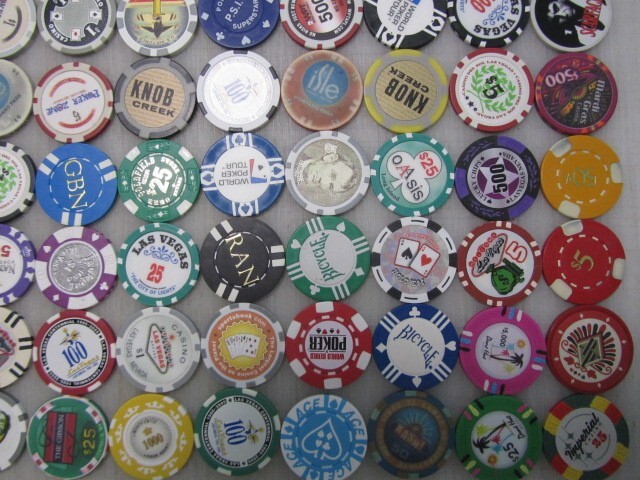 100 Casino Gaming Poker Chip Lot Las Vegas $1 New & Used Chipco Paulson Clay