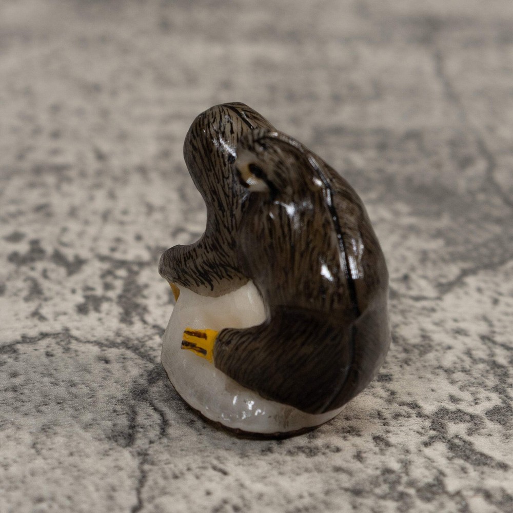 Gray Sloth With Cub Tagua Carving