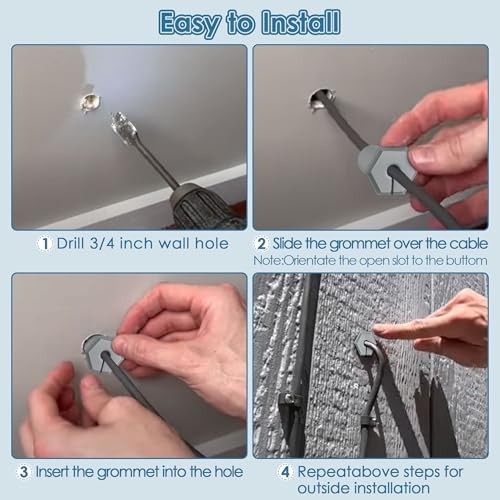 4 PCS Cable Routing Kit Compatible with Starlink Ethernet Cable Rubber
