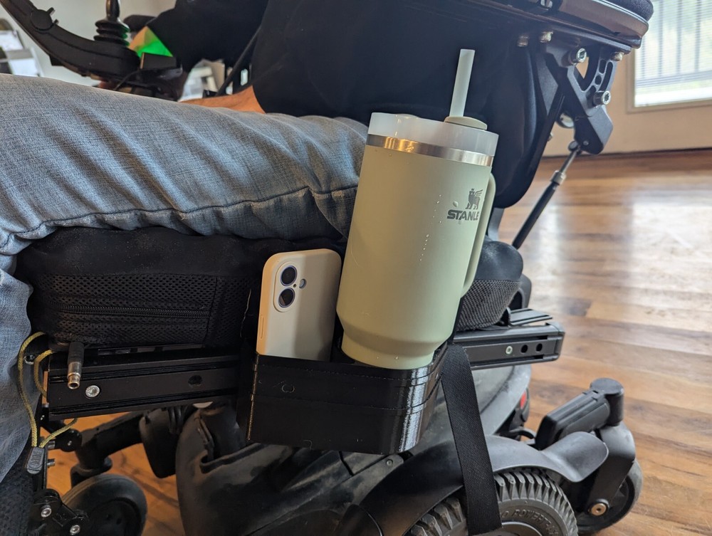 Side Cup Holder & Storage for QUANTUM Power Wheelchairs