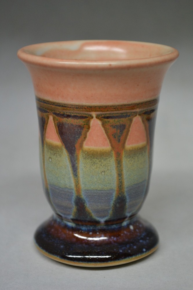 Small Studio Pottery Vase with Drip Design
