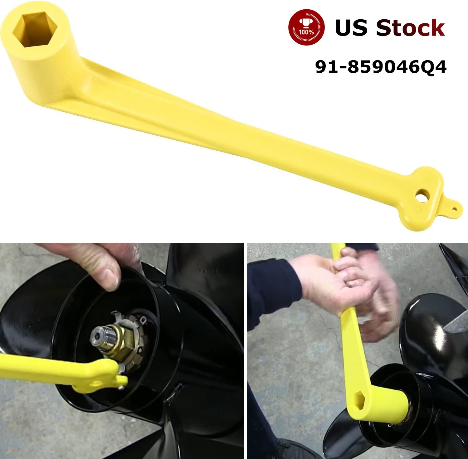 For Mercury Prop Wrench 1-1/16" Nut Wrench Alpha One 40HP &UP Yellow - 859046Q4
