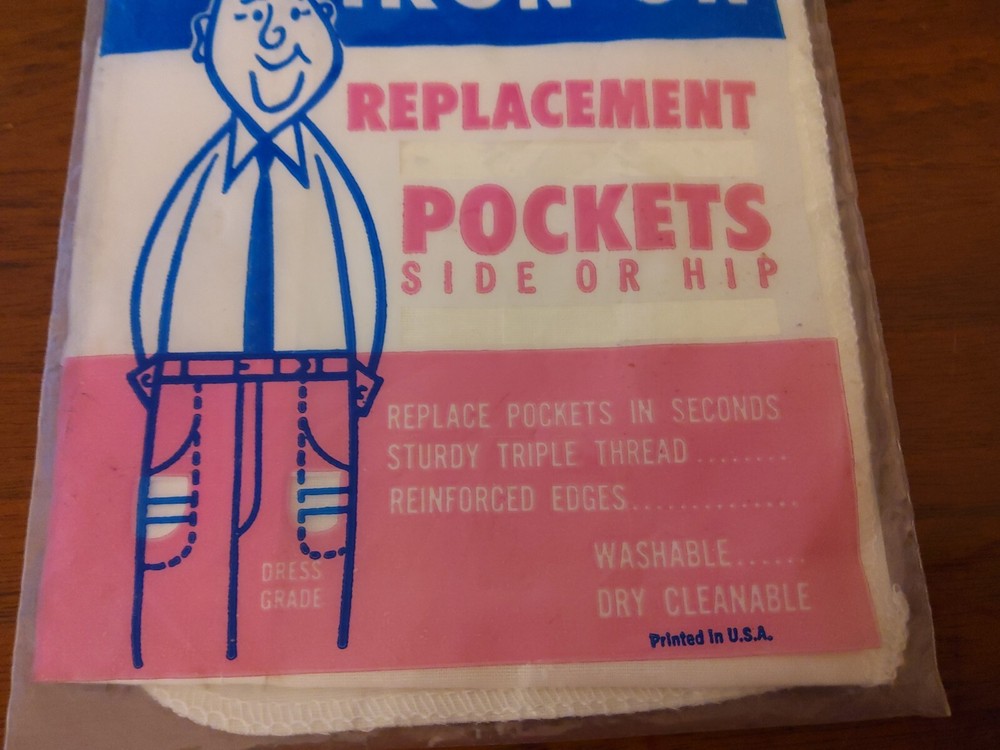 Vintage Penn Iron-on Replacement Pockets (2) Style #16