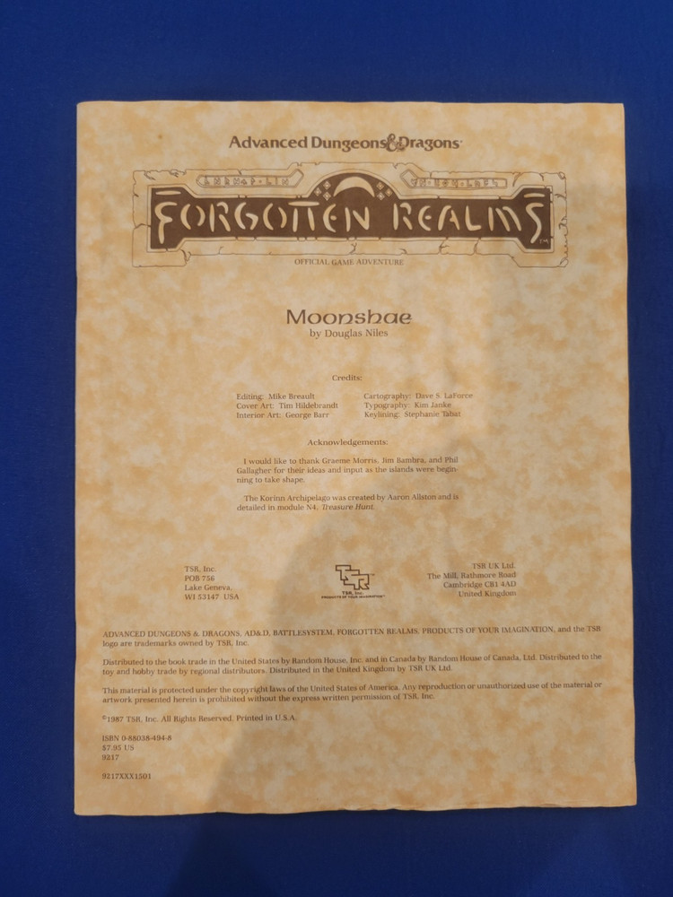 AD&D Moonshae - Forgotten Realms (Module Only)