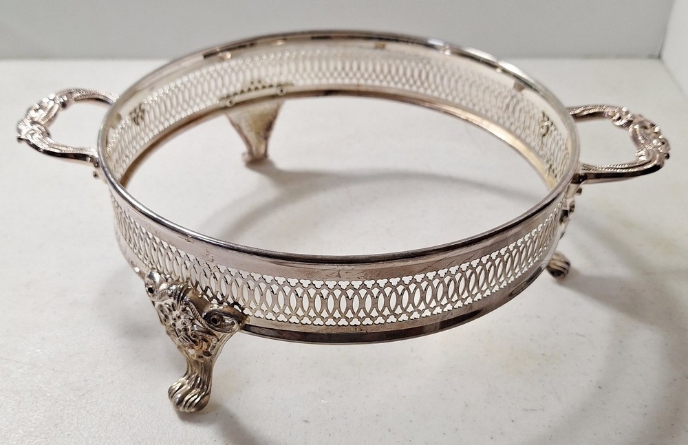 Vintage 4-Piece "Italy EPZ Silverplated" Serving Footed Dish, Glass Bowl Insert