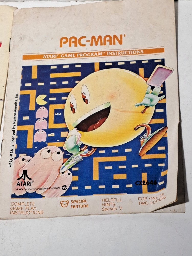 3 VINTAGE ATARI GAME PROGRAM INSTRUCTIONS PAC-MAN,COMBAT & BERZEK 1977 - 82