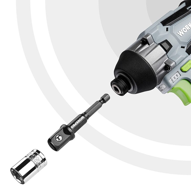 WORKPRO 6PC Socket Adapter Extension Set 1/4 3/8 1/2 Drive Impact Extension Bits