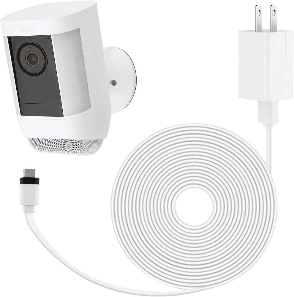 Power Adapter for Ring Spotlight Cam Plus/Pro (Battery), with 25Ft/7.5M Flat Wea