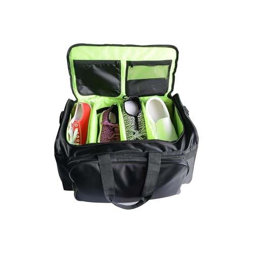30L Multi-Function Sneaker Bag - Waterproof Duffel with Adjustable 4 Black