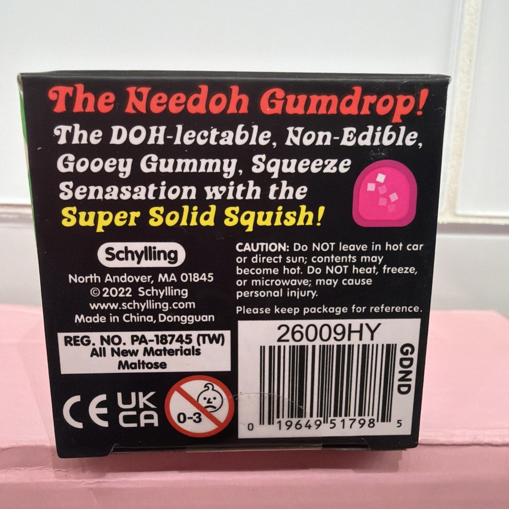 Nee Doh Gumdrop Super Solid Squish Needoh Gum Drop Pink RARE squishy 🩷