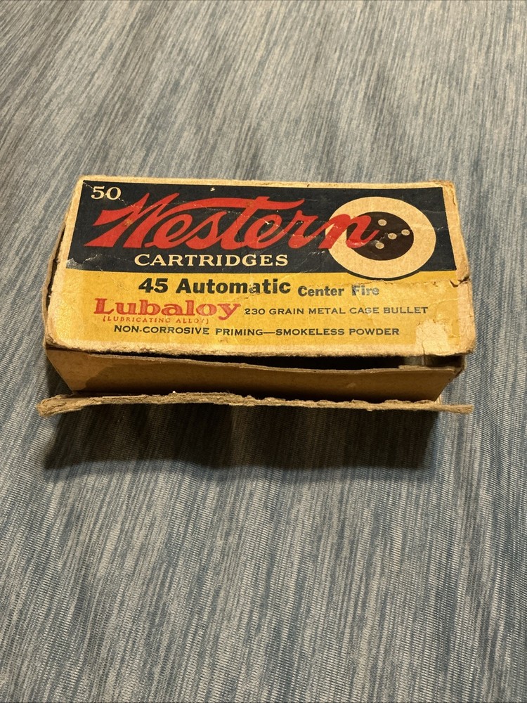 Vintage Western Cartridges 45 Automatic Box