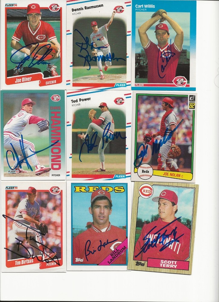 CINCINNATI    REDS      9   CARD   AUTOGRAPHED   LOT