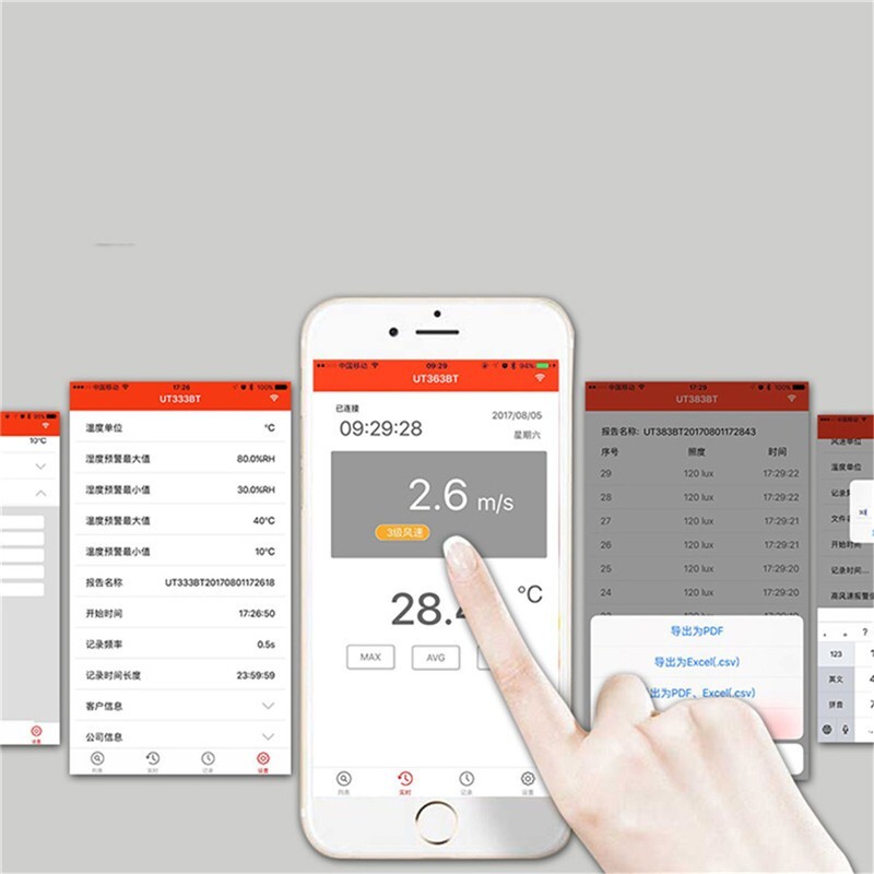 UNI-T UT363BT Digital LCD Anemometer Bluetooth Wind Speed meter Temperature Test