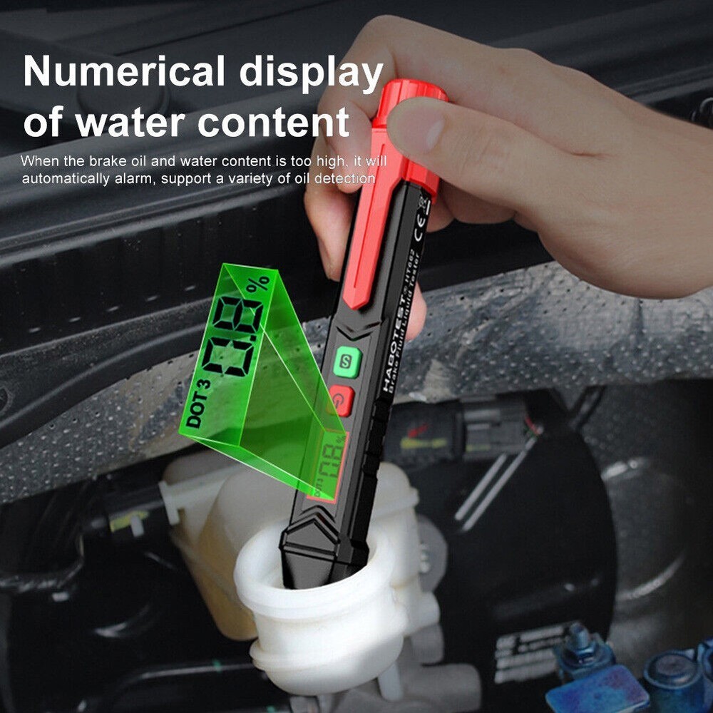 Waterproof Auto Brake Fluid Tester Moisture Detection Range 0%~4% LCD Display