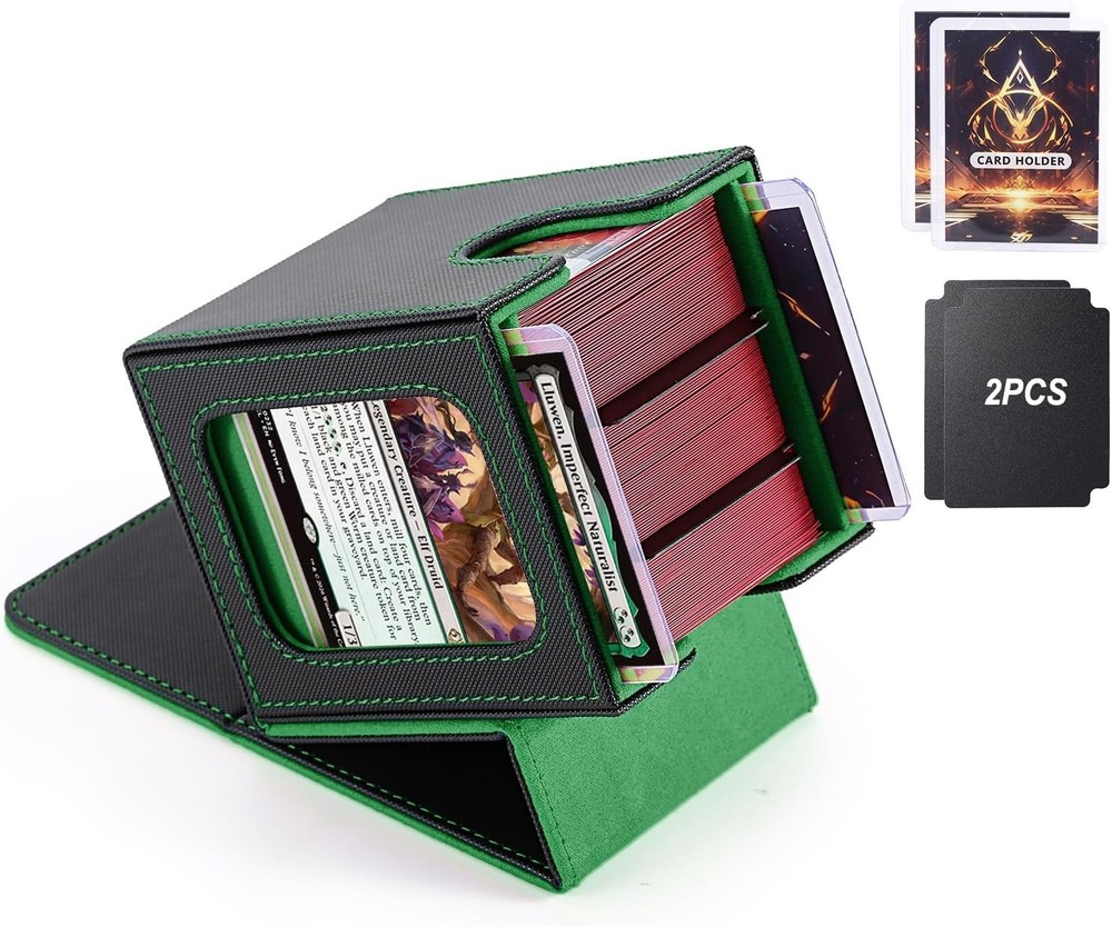 MTG Deck Box, Double Display Window MTG, Commander Deck Box Fits 120+ Single Sle