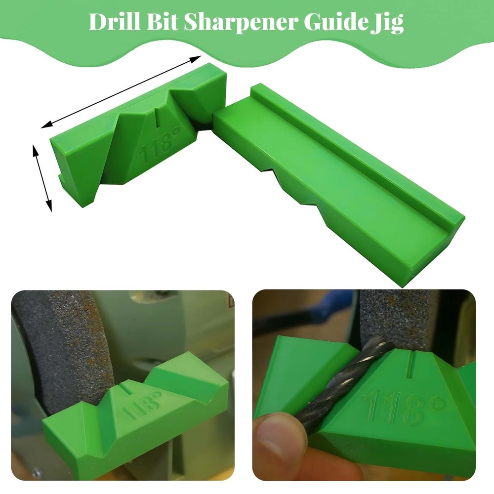 3 Sets Drill Bit Sharpener Guide Jig, 3D Printed Tool for Bench Grinder, Suit...
