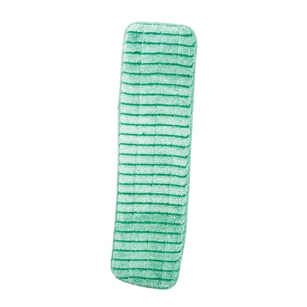 Microfiber Technologies 416J12 Flat Mop Pad, Hook-And-Loop Connection, Green,