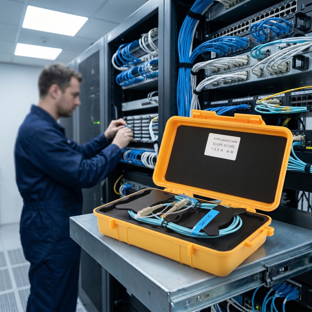 Fiber Optic OTDR Launch Cable Boxs Multimode OM2 SC/UPC-SC/UPC