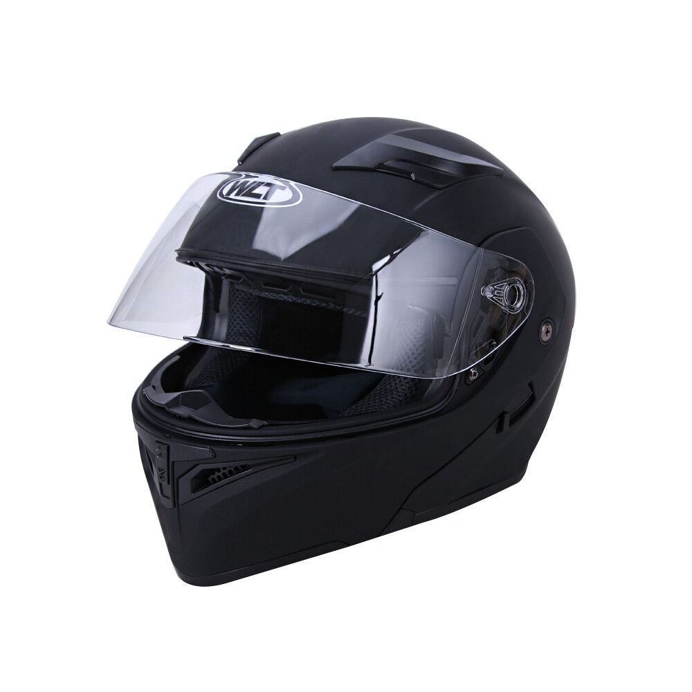 DOT Motorcycle Full Face Helmet BLUETOOTH / LED Light Dual Visor Modular Flip-up