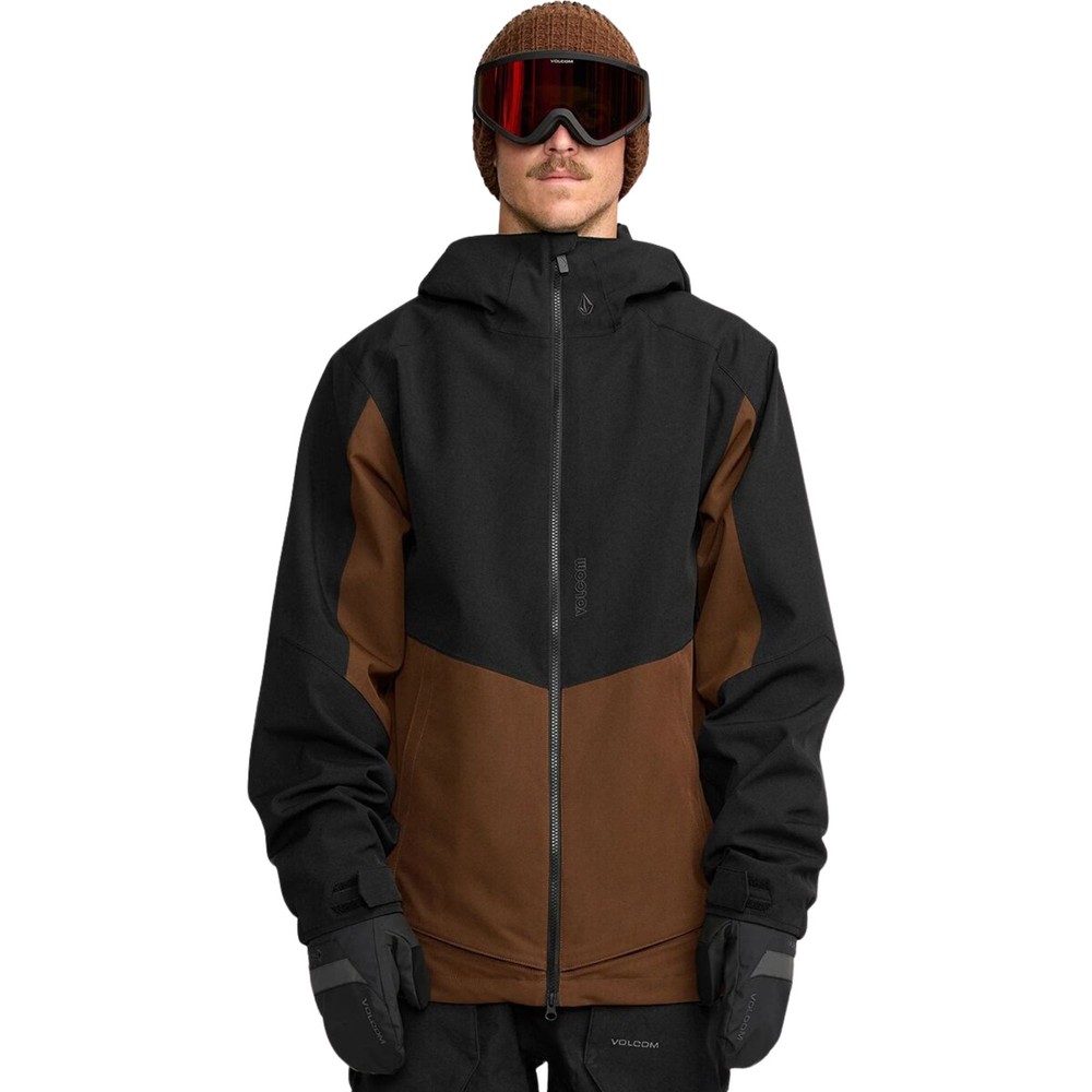 Volcom Brighton Full Zip Men's Winter Jacket, Brown, Large
